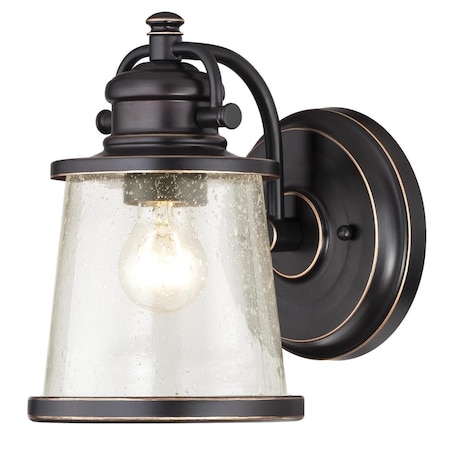 Westinghouse One-Light Outdoor Wall Lantern Emma Jane Amber Brnz on Steel, Clr Gls 6204000